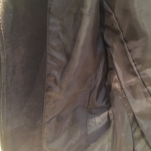 Bernardo Brown Suede ZipFront Blazer - Picture 5 of 8